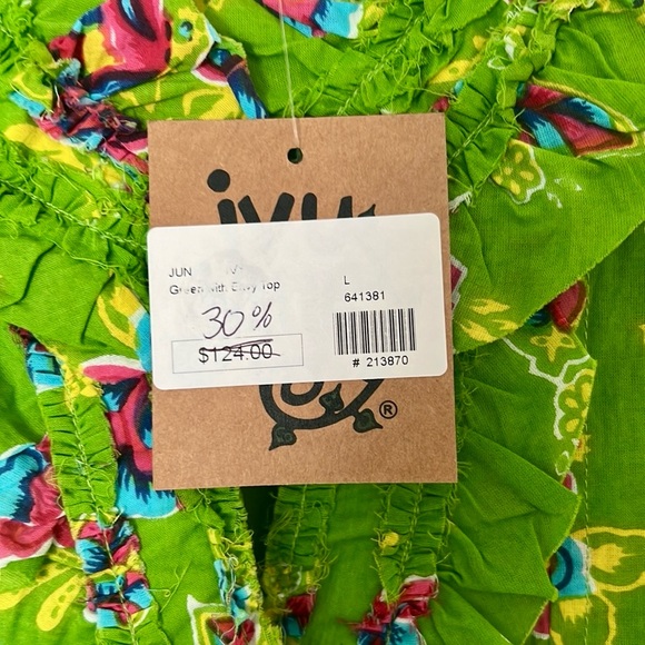 NWT Ivy Jane Floral Green Sleeveless Top - Picture 6 of 6